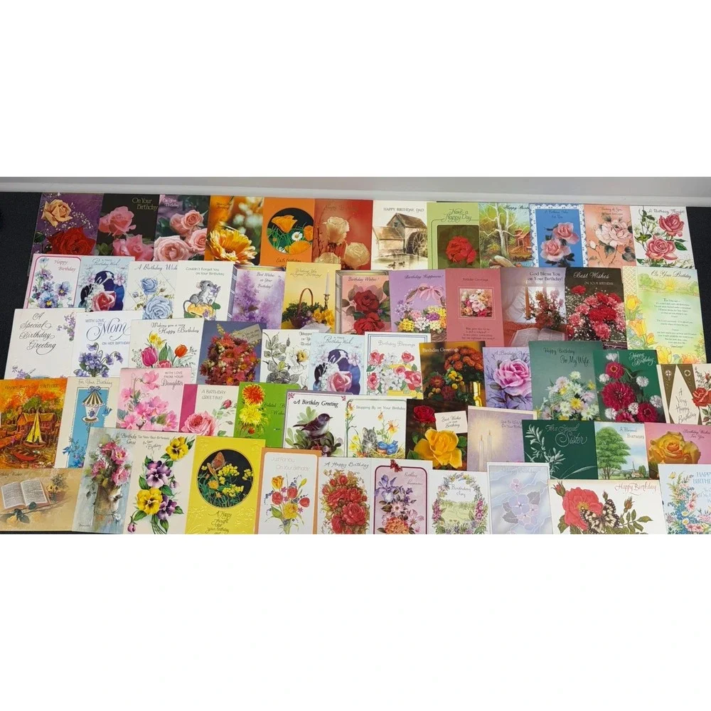Vintage Birthday Cards Some Fronts ONLY Scrapbooking Crafts Decoupage Lot of 50+